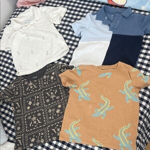 Kids Dinosaur Print Brown T-Shirt